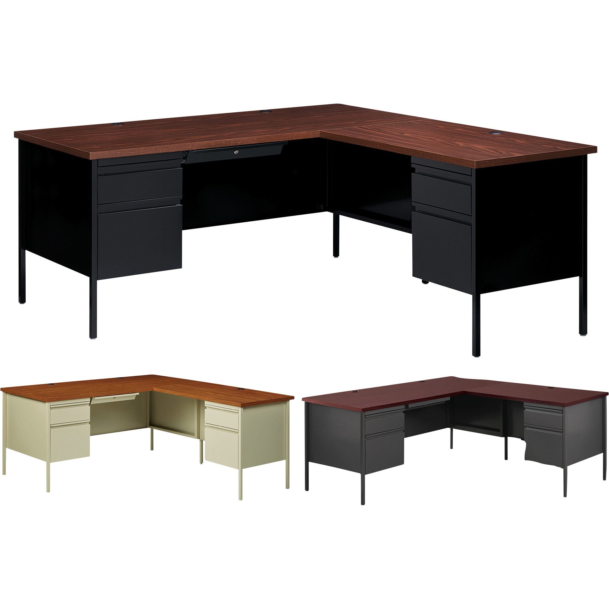 Hirsh Industries Right-Hand L-Shape Desk — 66in.W x 72in.D x 29 1/2in.H